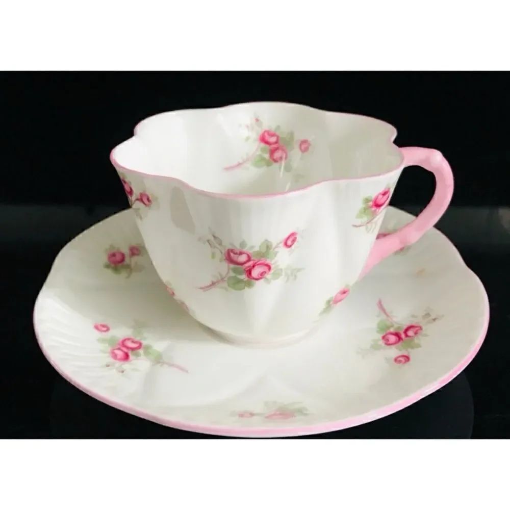 Vintage Shelley Fine Bone China England Rose Spray 13545 Cup & Saucer